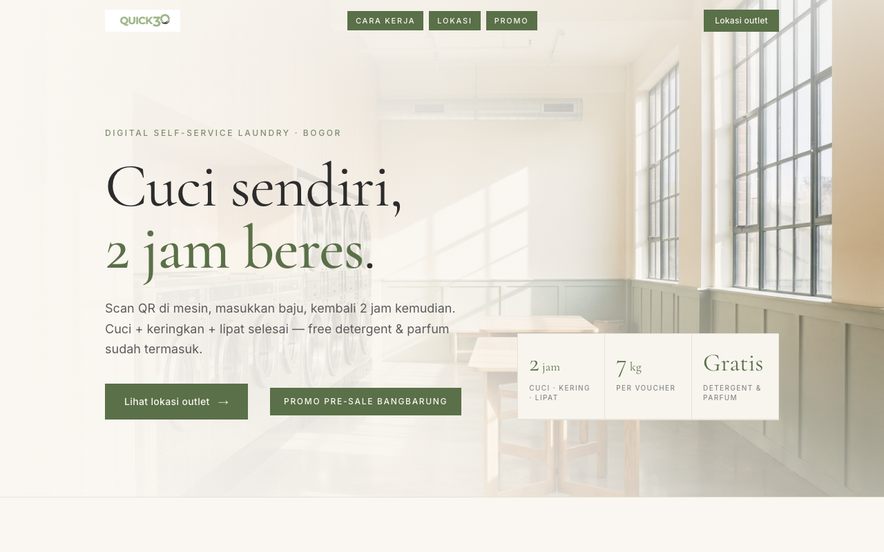 Screenshot of Quick30 Laundry